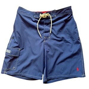 Polo Ralph Lauren Mens Nav Swim Trunks Board Shorts Pocket Medium Preppy Surf